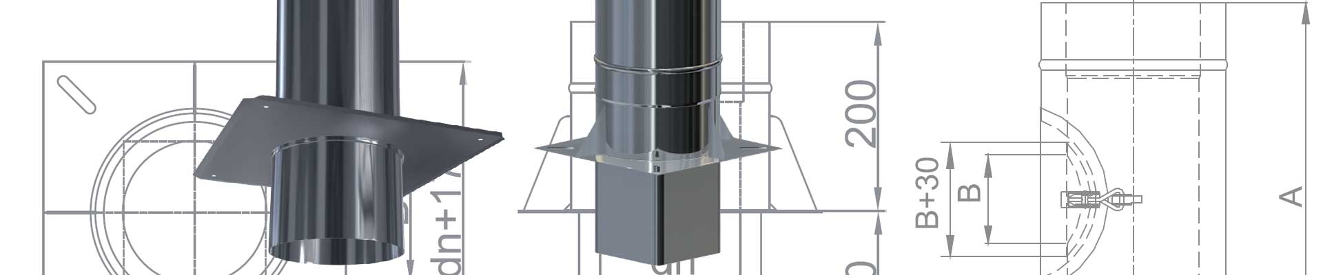 Einwandige Schornsteinverlängerungen